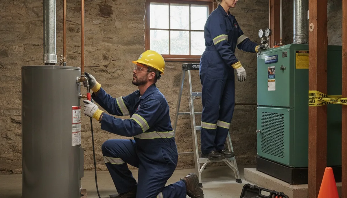 Bloomington, IN plumber repairing a residential pipe for plumbing service call