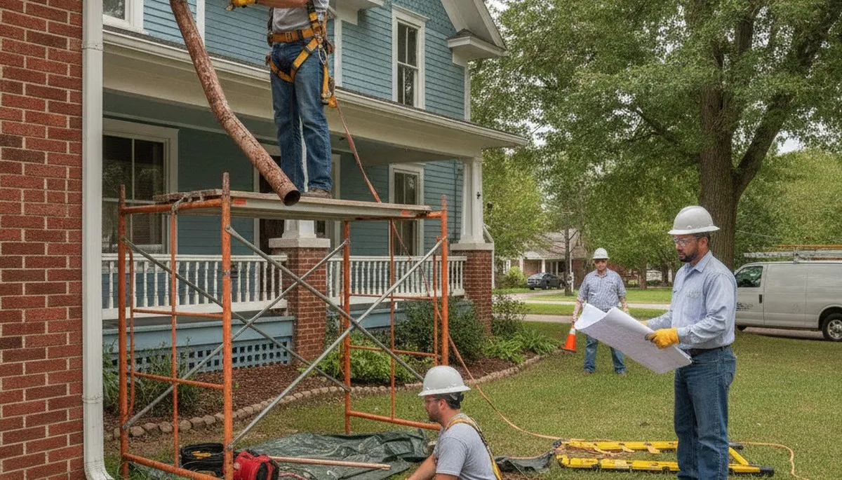 Bloomington, IN plumber repairing a sink pipe for residential plumbing service