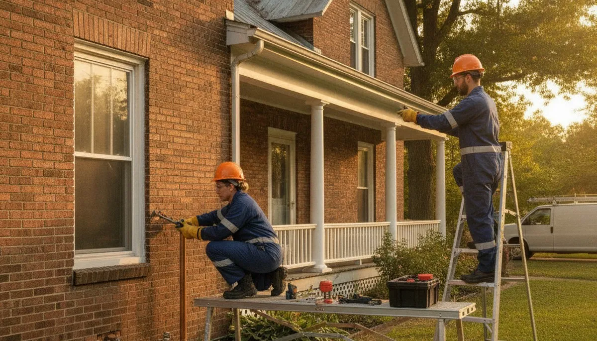 Bloomington, IN plumber repairing a pipe for residential plumbing service