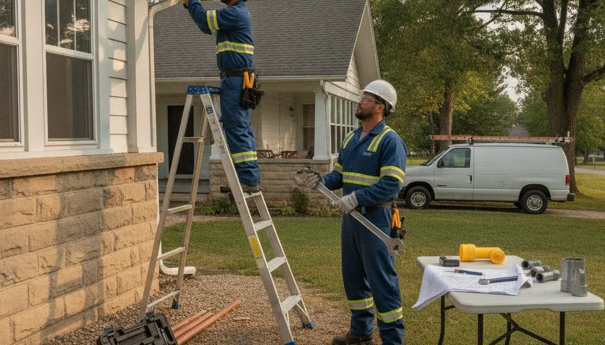 Bloomington, IN plumber repairing a sink leak for residential plumbing service