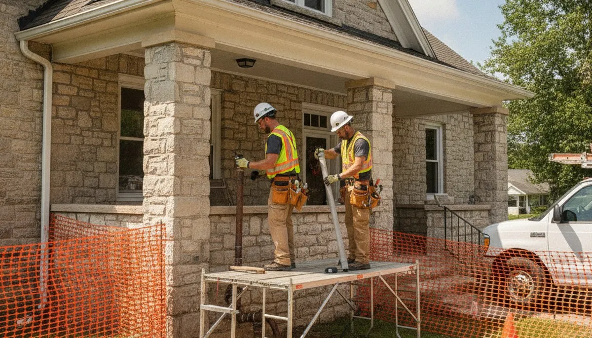 Bloomington, IN plumber repairing a leak for a plumbing service call