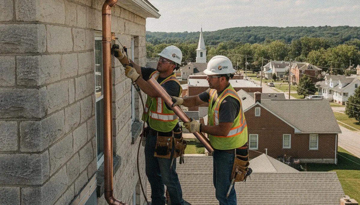 Bloomington, IN plumber repairing a sink leak for a plumbing repair service
