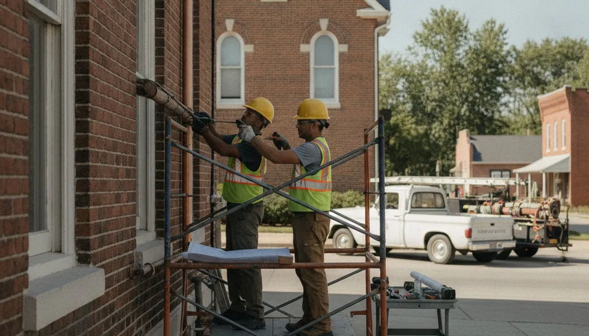 Bloomington, IN plumber repairing a pipe in a residential plumbing service call