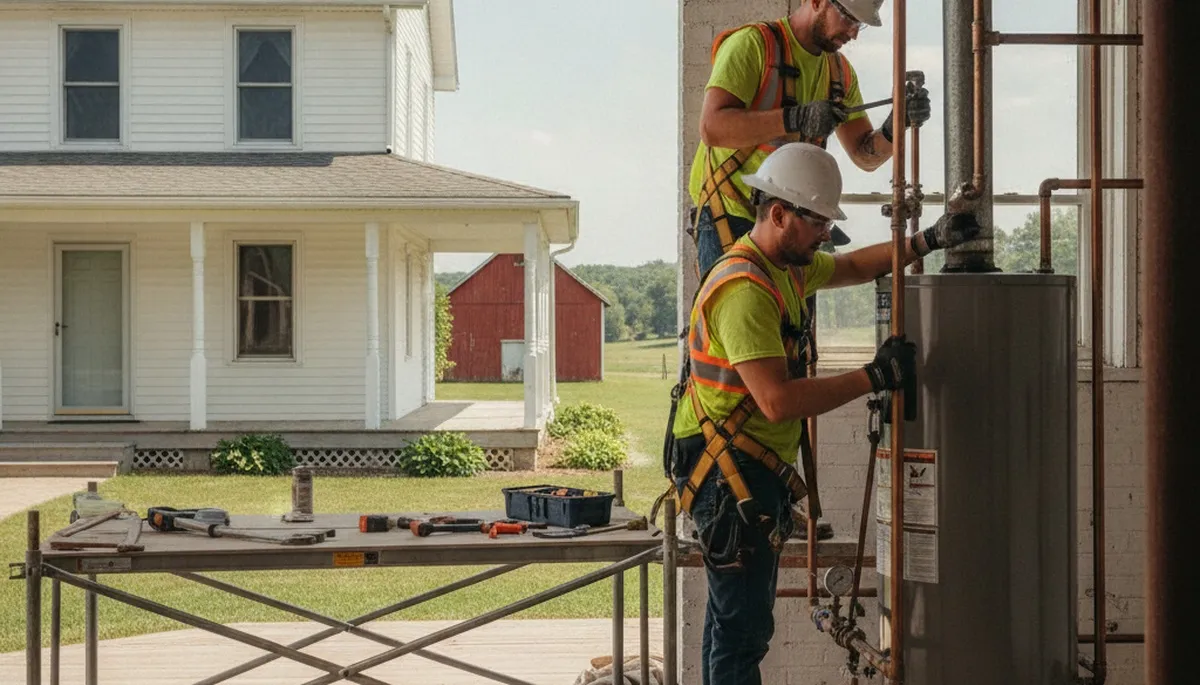 Bloomington, IN plumber inspecting a drain line for plumbing repair service