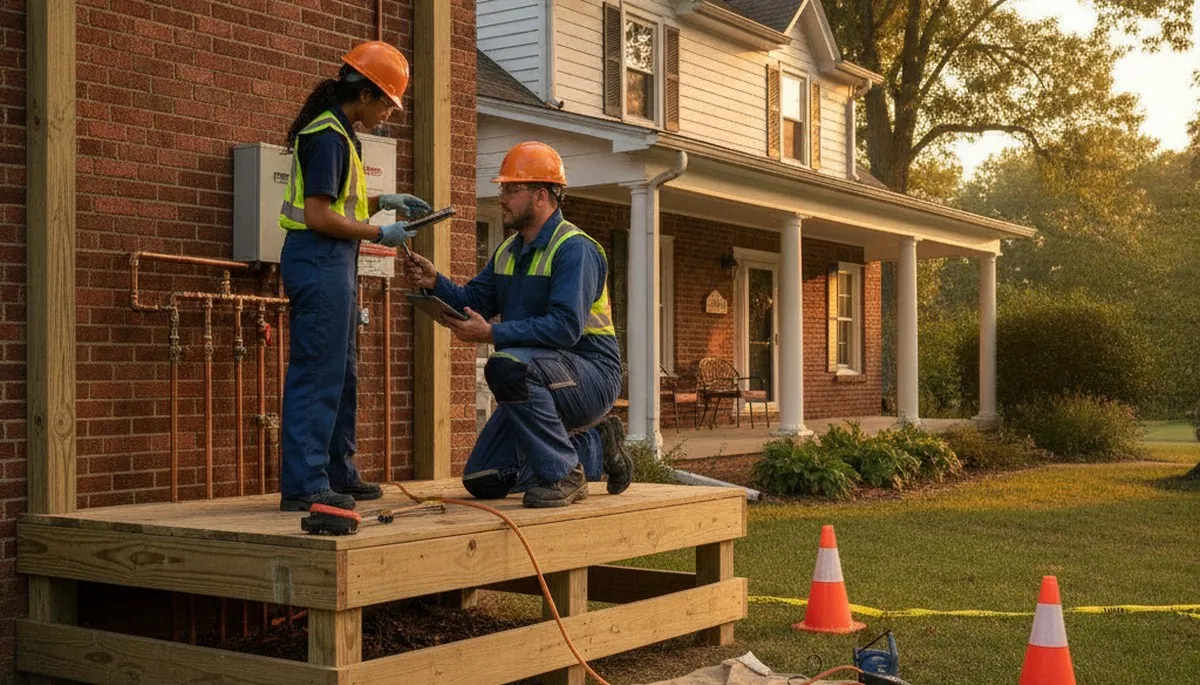 Bloomington, IN plumber repairing a leaky pipe for a residential plumbing service