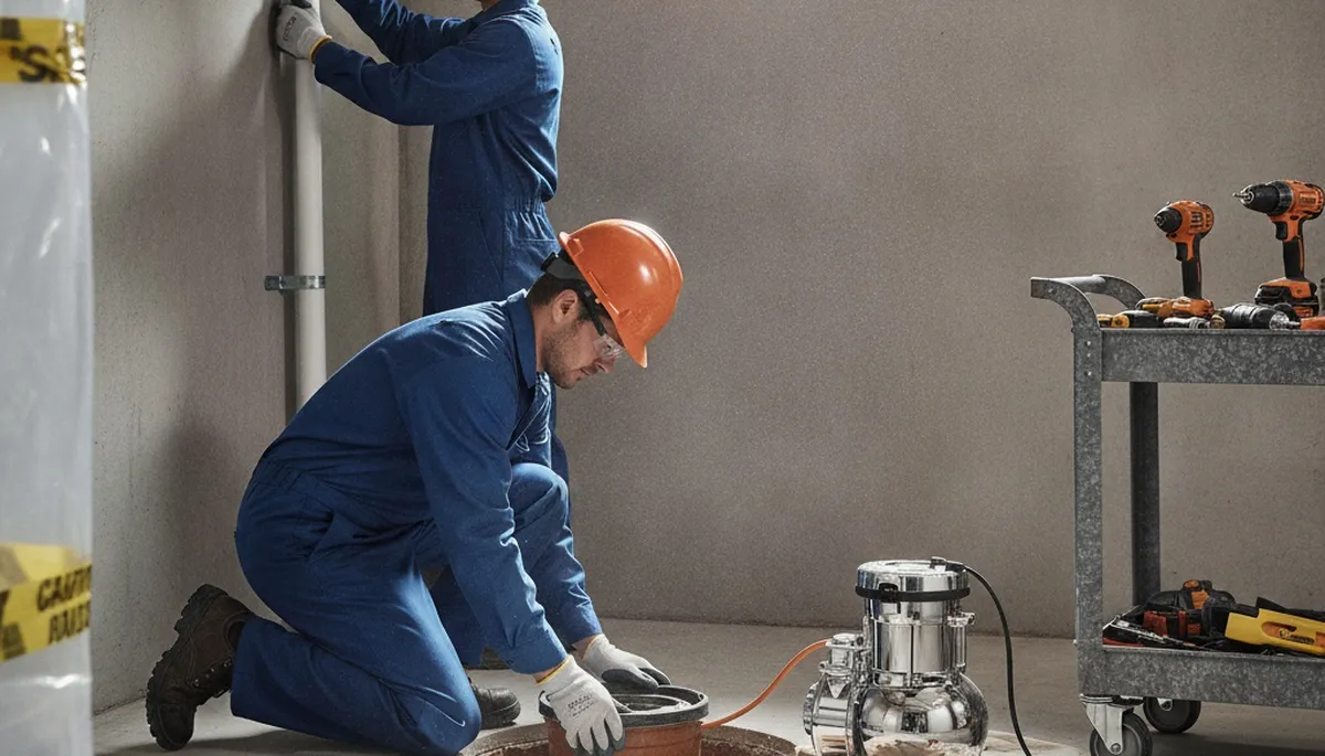 Sump pump installation for Bloomington, IN homes to prevent basement flooding and water damage